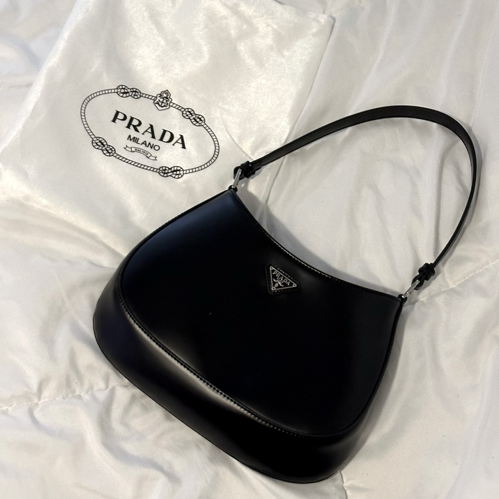 Prada Cleo Brushed Leather Shoulder Bag